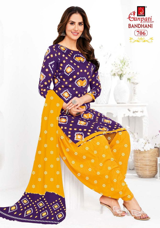 Bandhani Vol 7 By Ganpati Bandhani Printed Cotton Readymade Dress  Orders In India